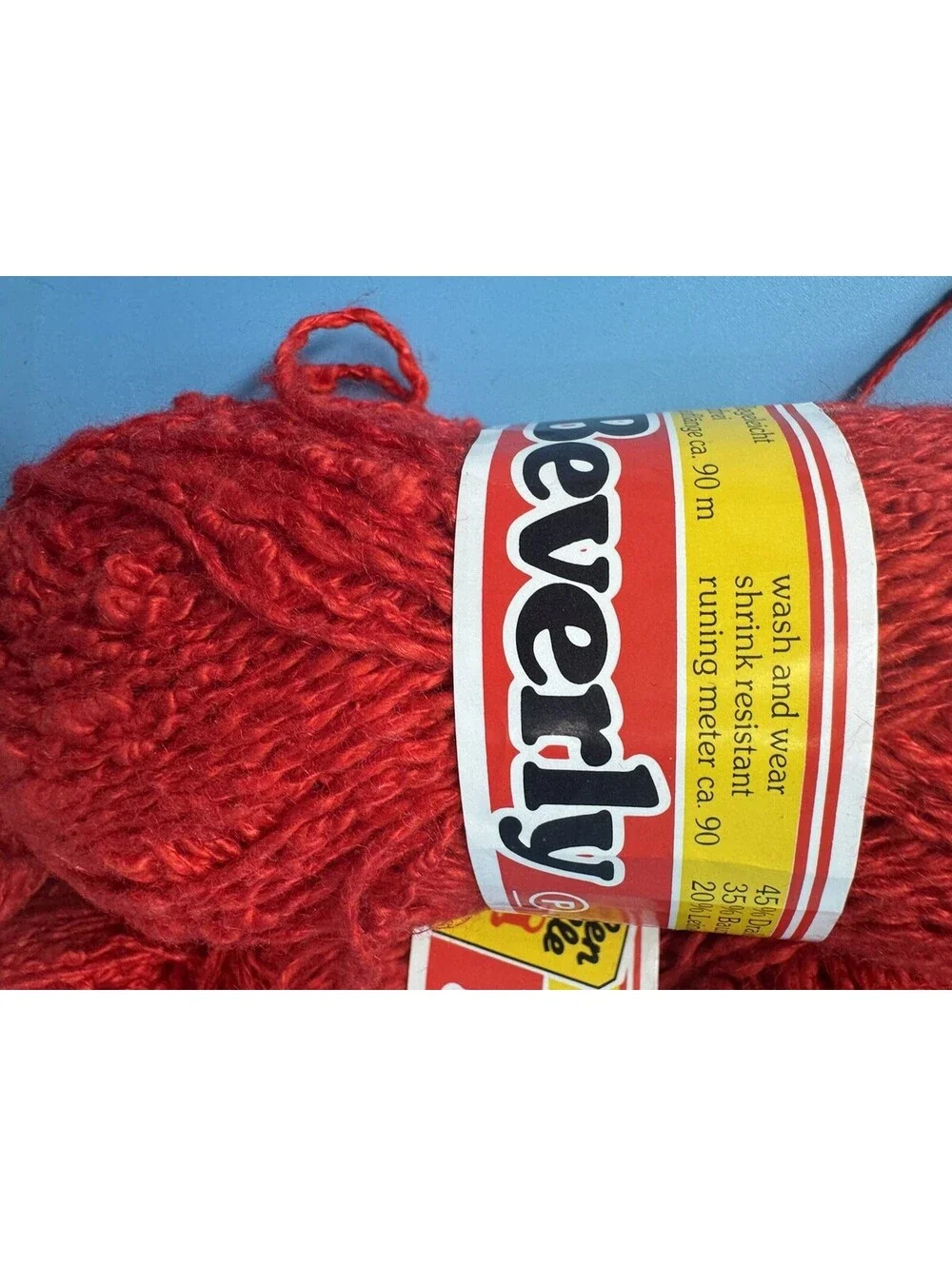 Lot of 6 Beverly Yarn Red Color 1370 50g Acrylic Cotton Linen Knitting Crochet